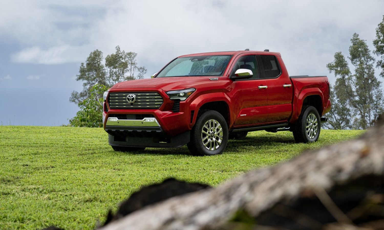 2024 Toyota Tacoma Limited in red, front three-quarter view, the generation covered by recall 26V514