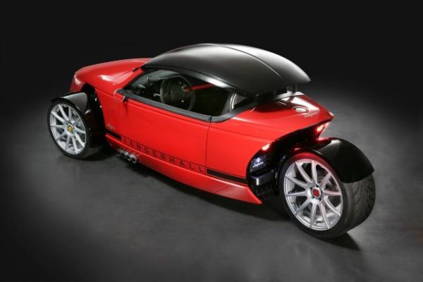 The three-wheel Vanderhall is a autocycle with a Chevrolet Sonic as a relative.