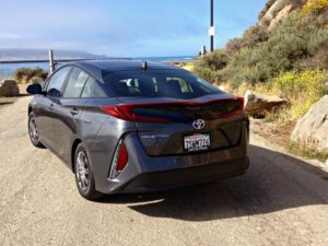 2017 Toyota Prius Prime: Hatchback means "split" rear view.