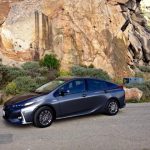 The 2017 Toyota Prius Prime Hybrid: Dominated by sharp-angled exterior design.