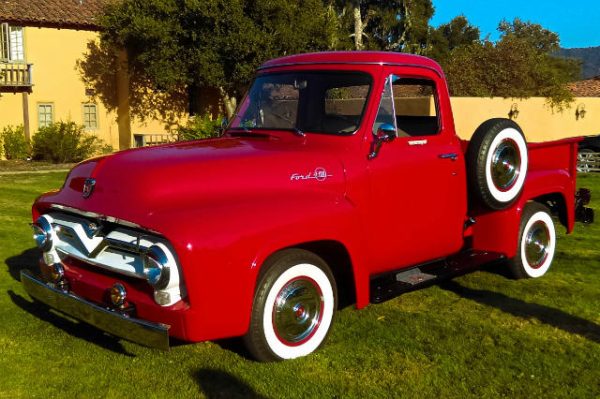 Bob Kavner showcased his 1955 Ford F100 at the Concours & Cocktails car show in Carmel Valley, Cailfornia at the Santa Lucia Preserve.