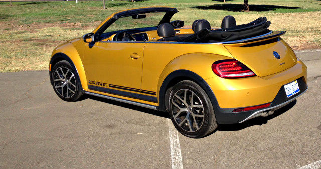 The 2017 Volkswagen Beetle 1.8T Convertible Dune is retro-styled to pay homage to the Dune Buggy.