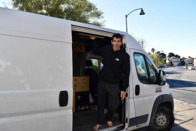 Climber Alex Honnold enjoys life on the road in his RAM Pro Master cargo van.