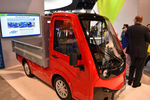 Several companies displayed autonomous and electric utility vehicles.