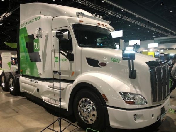 The Tu Simple electric truck was showcased at the recent GTU conference in San Jose, California.