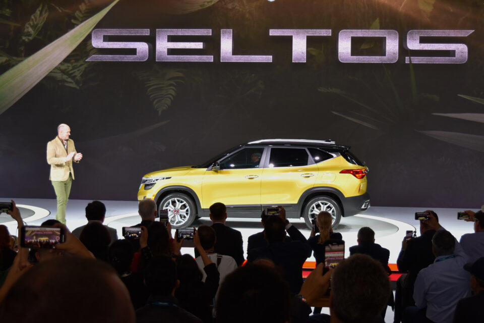 Michael Cole, Kia Motors of American, unveils the 2021 Kia Seltos and the LA Auto Show.
