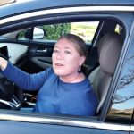 Valerie Antkowiak of appmyhome.com discussing the technology in her new 2020 Hyundai Santa Fe.