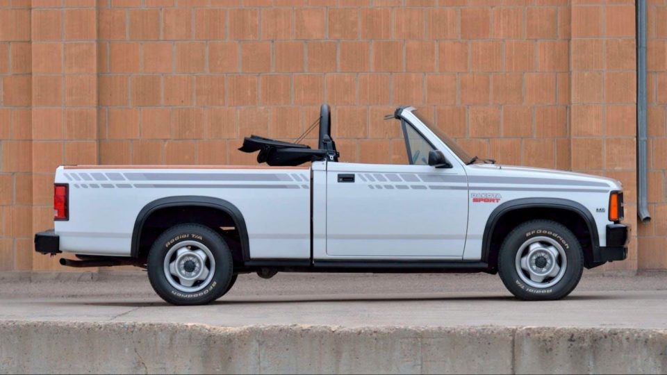 A 1990 Dodge Dakota convertible pickup. Fewer than 3,500 were made from 1989 to 1991.