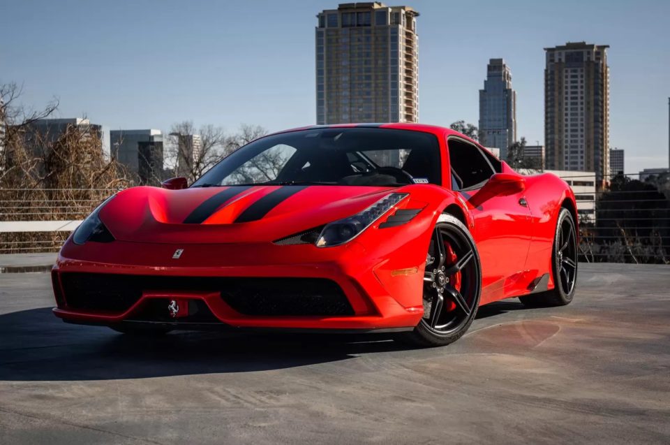A 2015 Ferrari 458 Italia Speciale is among the exotic cars for sale on thatsanicecar.com