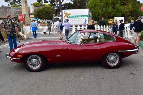 A 1975 Jaguar E-Type 4.2 displayed at the Concours on the Avenue during Montery Auto Week..
