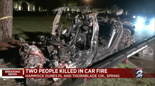 A driverless Tesla crash left two dead in Texas.