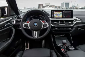 The 2022 BMW X4 Competition has upscale but tight seating.