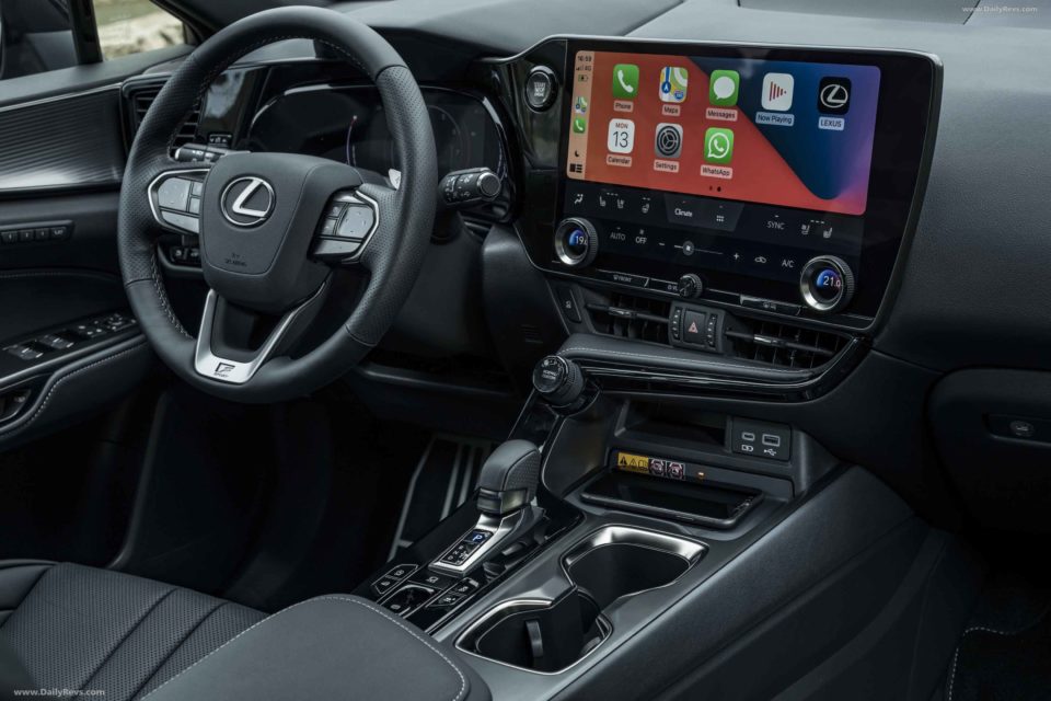 The interior design of the 2022 Lexus NX 350h is handsome and features top-line technology.