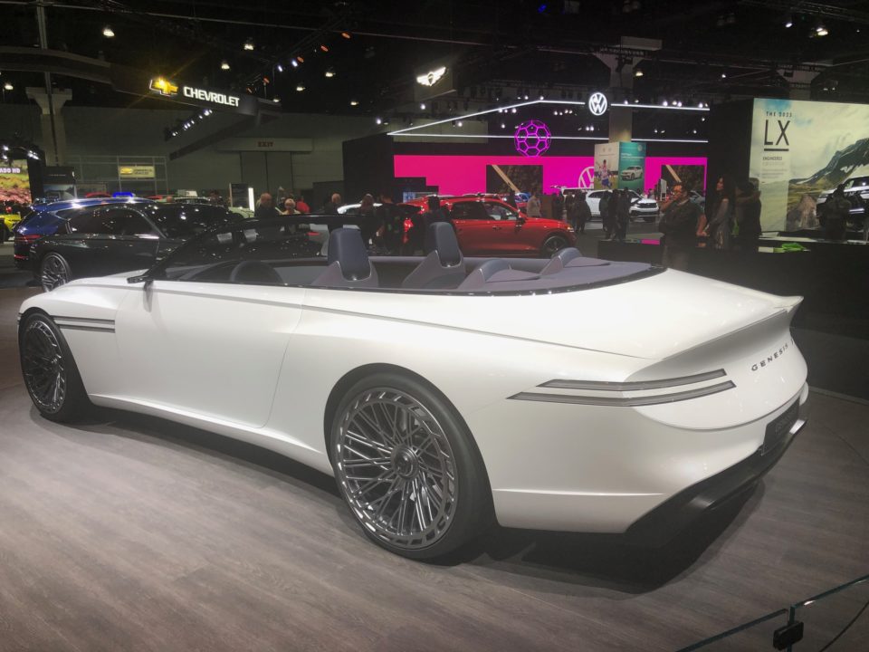 A convertible Genesis concept with "wrap-around" lights was displayed at the recent LA Auto Show.
