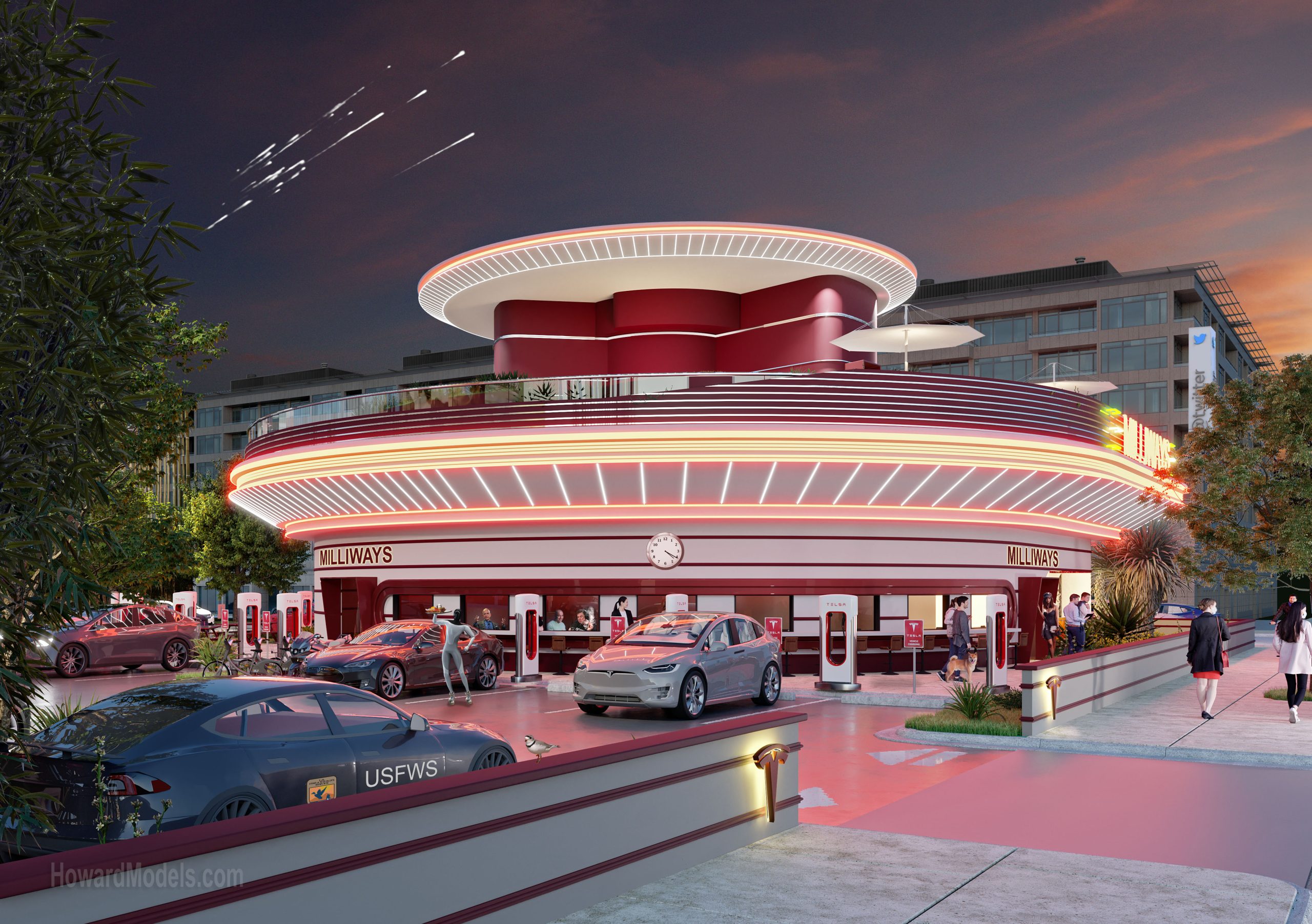 Tesla Get Approval For Diner and Drive-in Movie Supercharger in Los Angeles