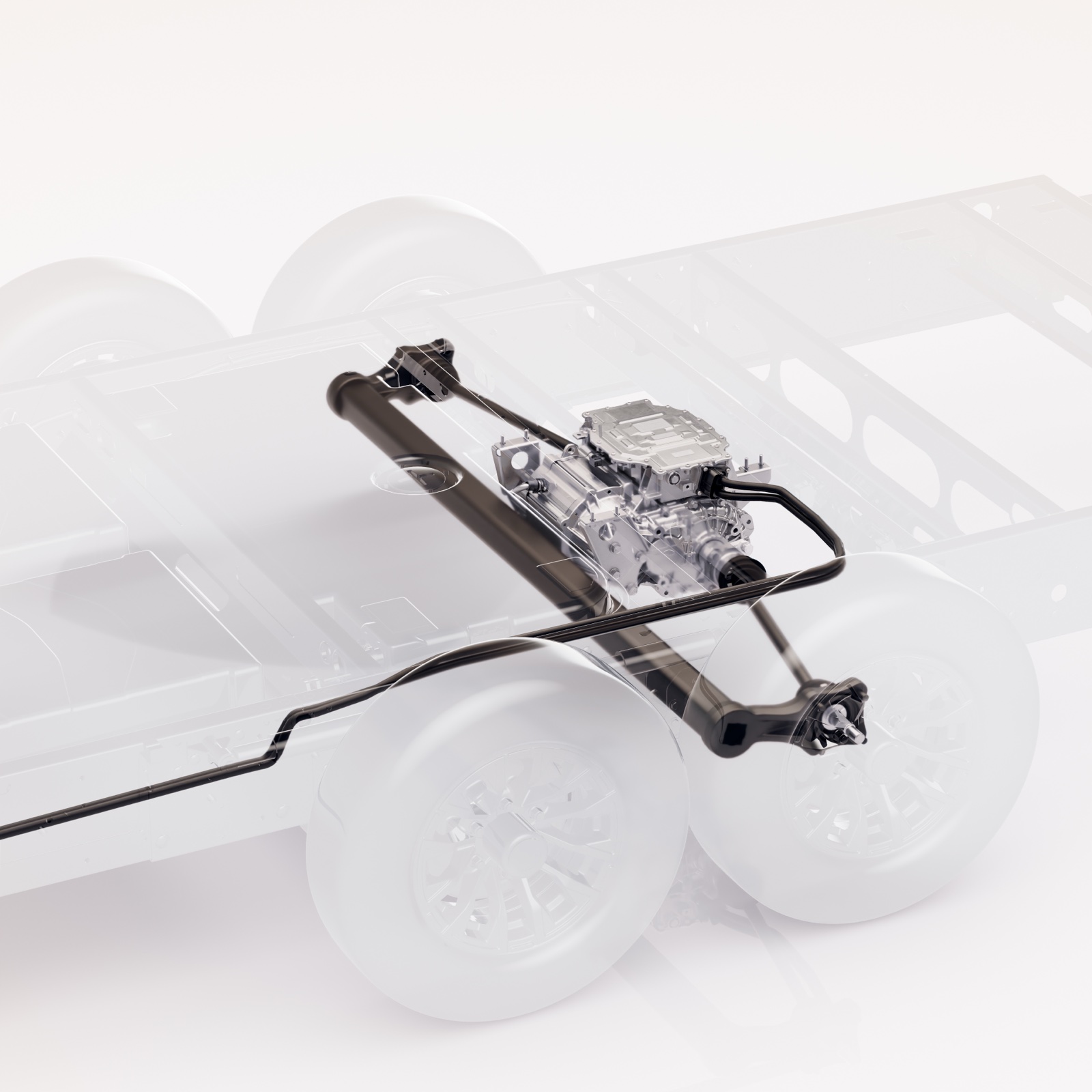 Lightship AE.1 exterior detail showing the rear-axle TrekDrive electric drive module