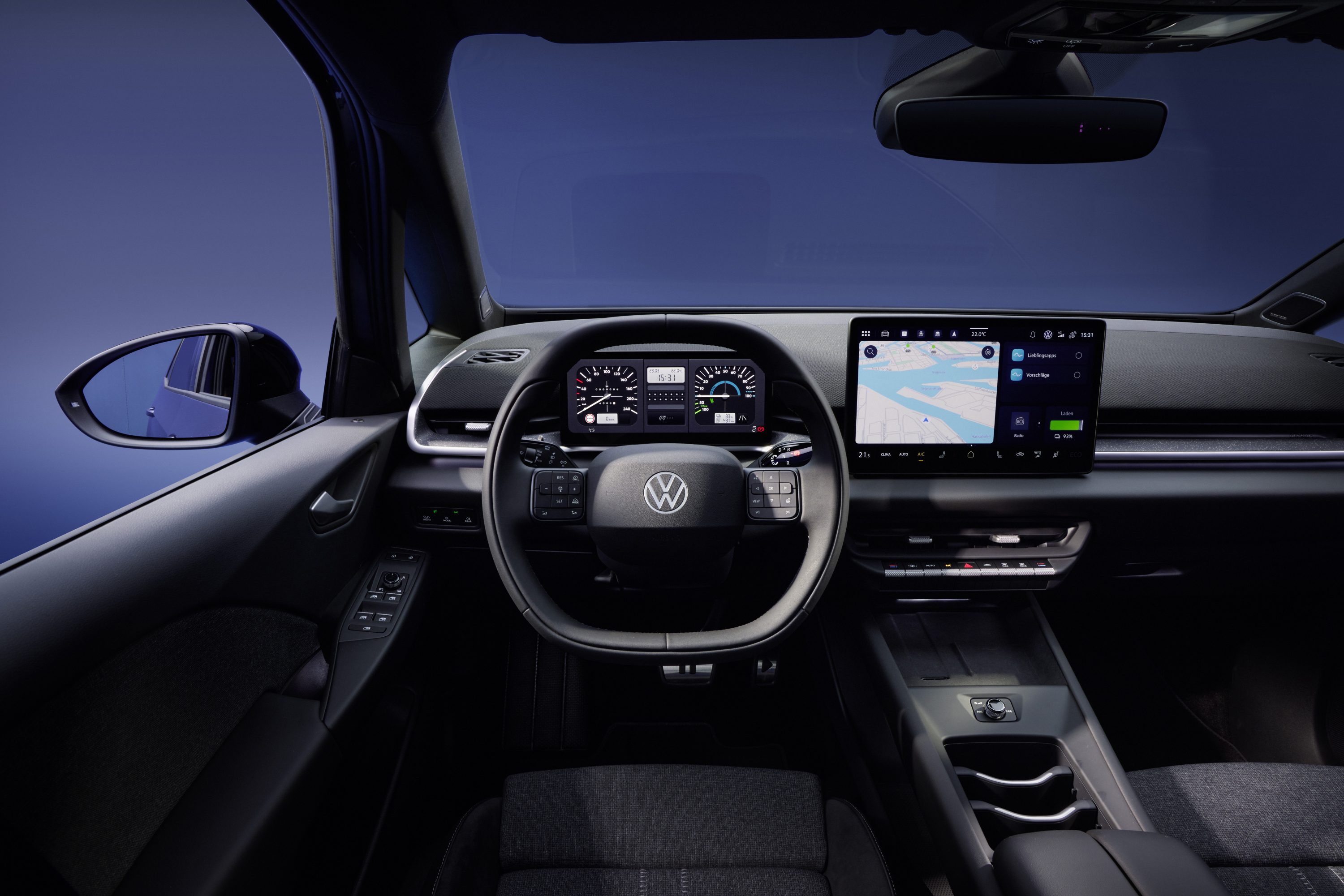 2026 Volkswagen ID.3 Neo interior cockpit showing 12.9-inch Innovision display and physical climate controls