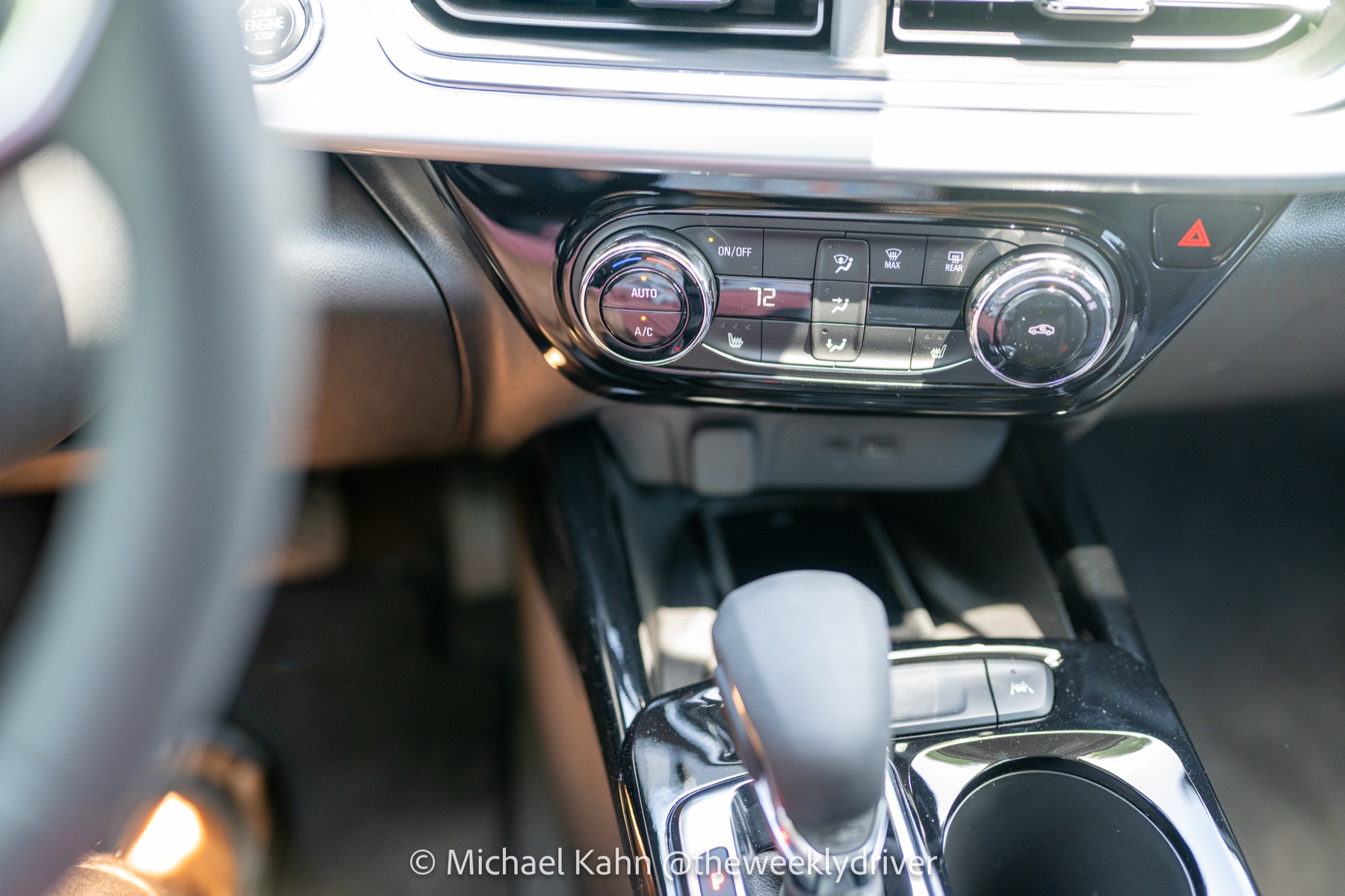 2026 Chevrolet Trax center console and shifter