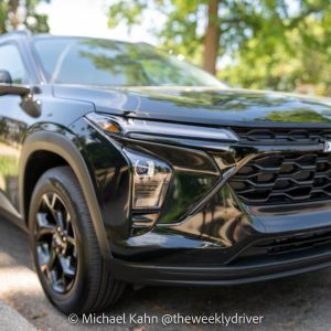 2026 Chevrolet Trax 1LT in Mosaic Black Metallic, front grille and headlamp detail
