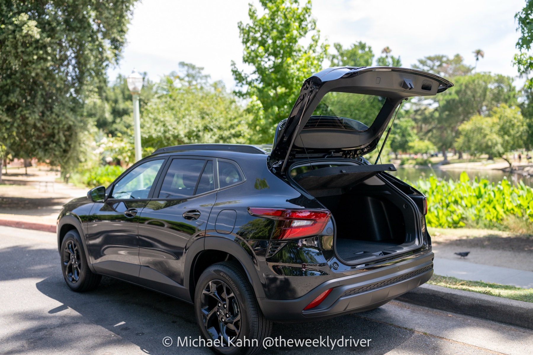 2026 Chevrolet Trax cargo area with the liftgate open