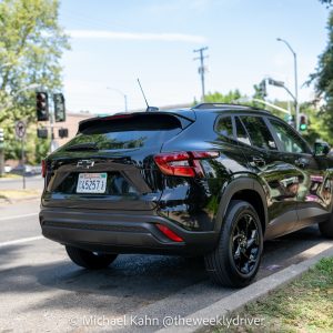 2026 Chevrolet Trax 1LT in Mosaic Black Metallic, rear view