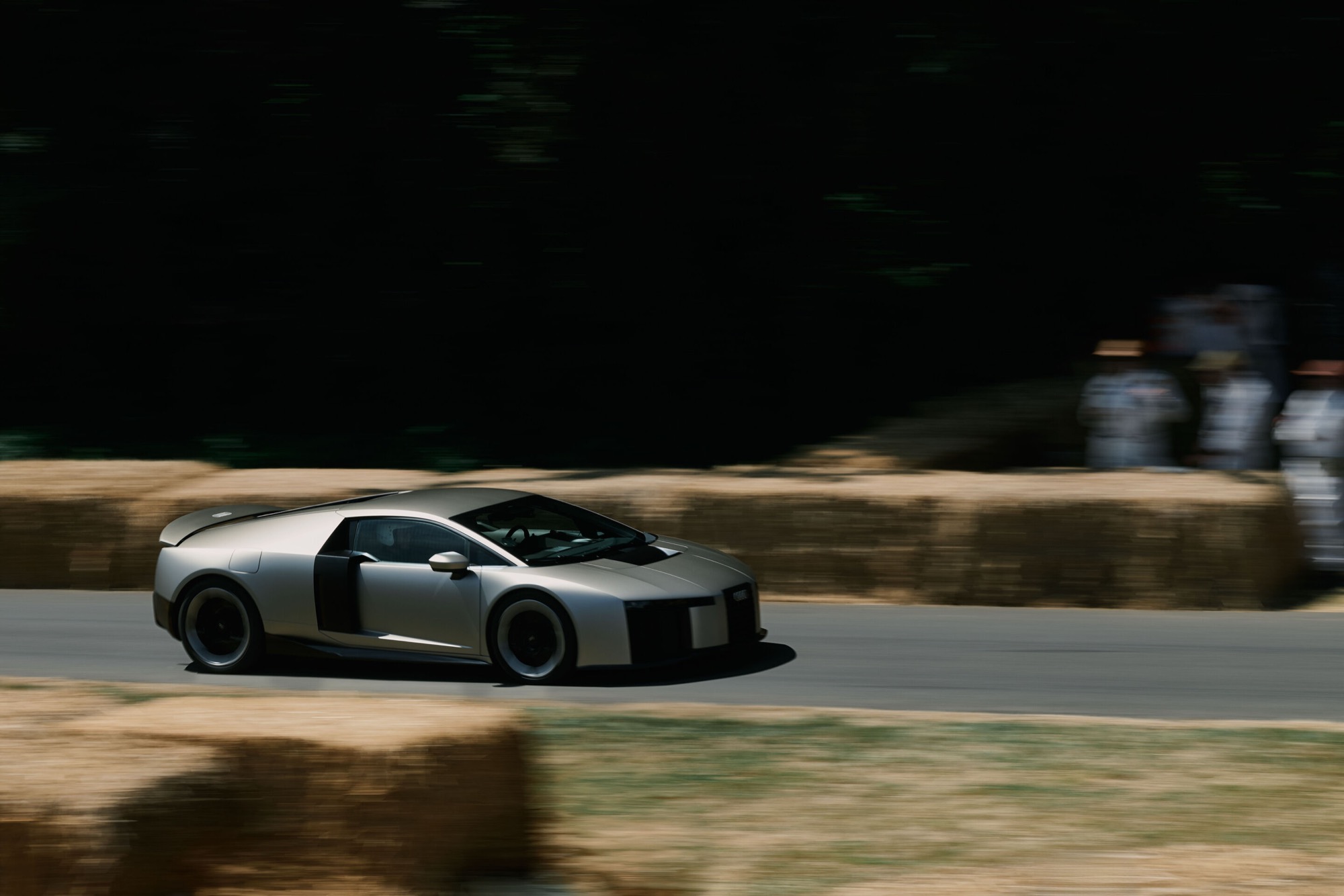 Audi Nuvolari hybrid supercar climbing the Goodwood hill at the 2026 Festival of Speed