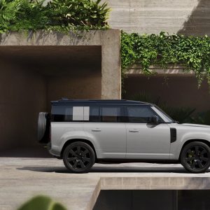 2027 Land Rover Defender Vertex with body-colored bumpers, a larger grille, and 22-inch wheels
