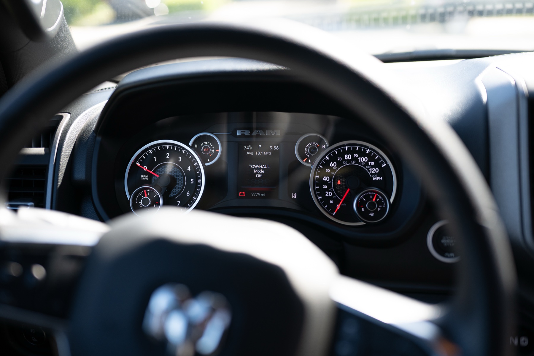 2026 RAM 1500 Express Billet Silver: Analog gauge cluster and RAM wheel