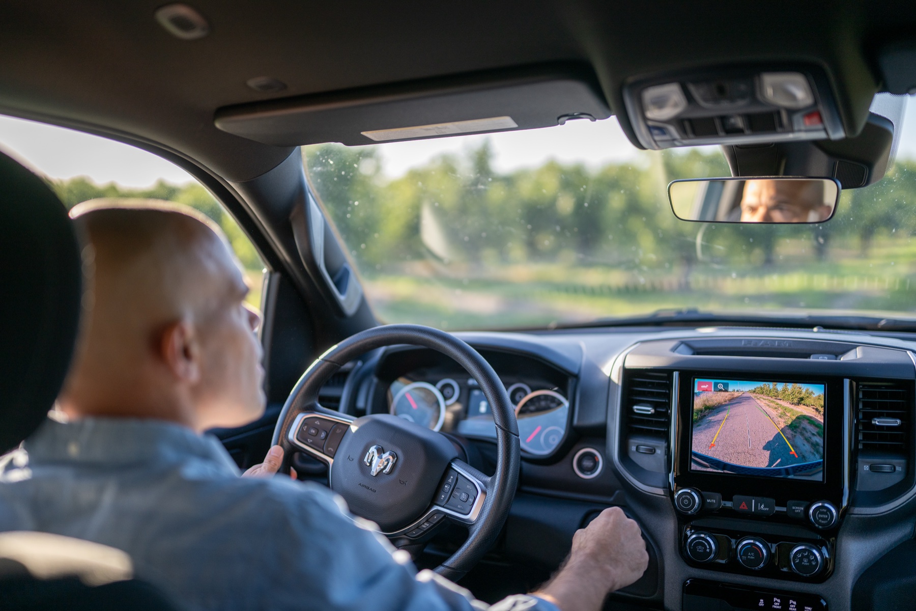 2026 RAM 1500 Express Billet Silver: Backup camera on the Uconnect 5 display