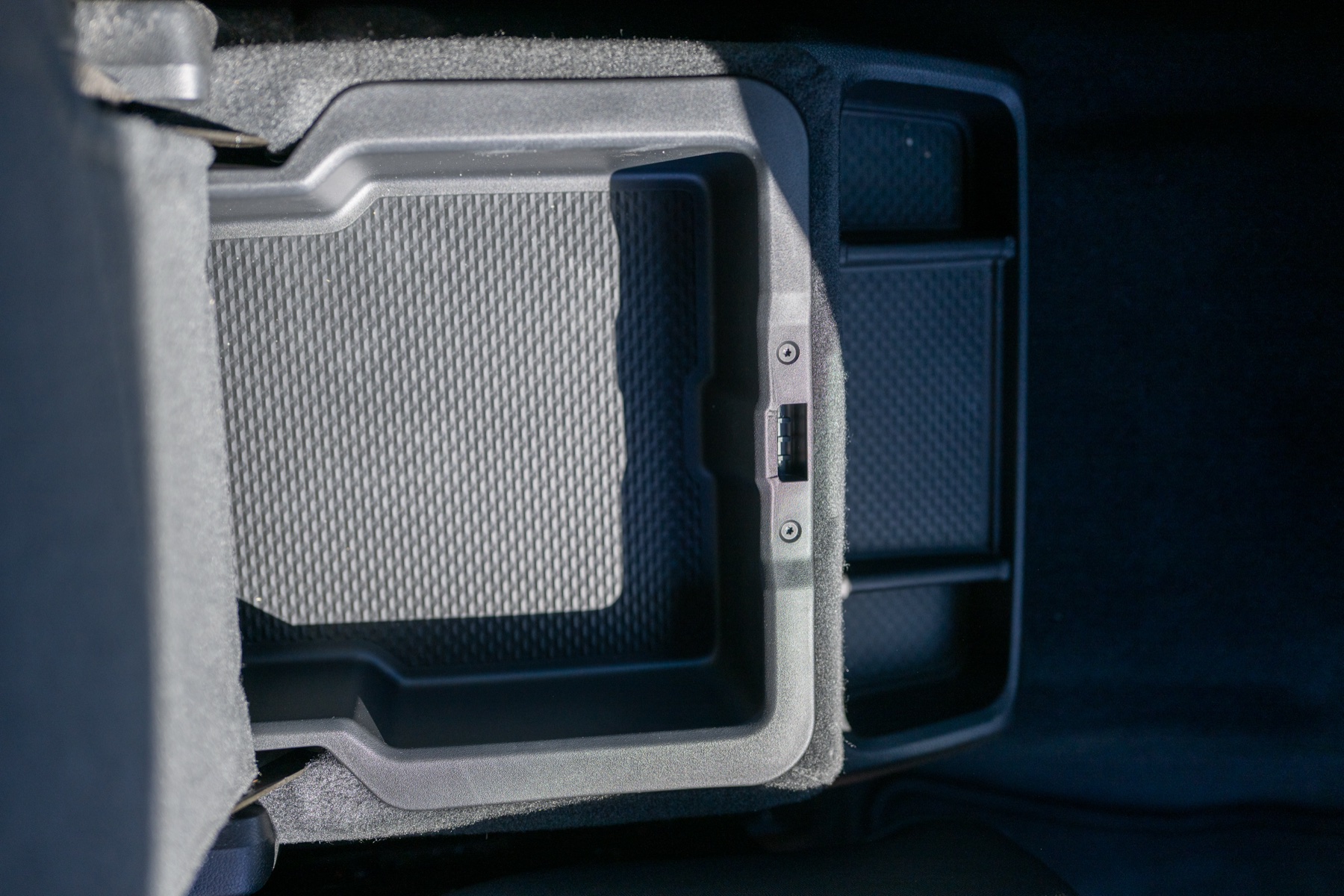 2026 RAM 1500 Express Billet Silver: Second-row in-floor storage bin