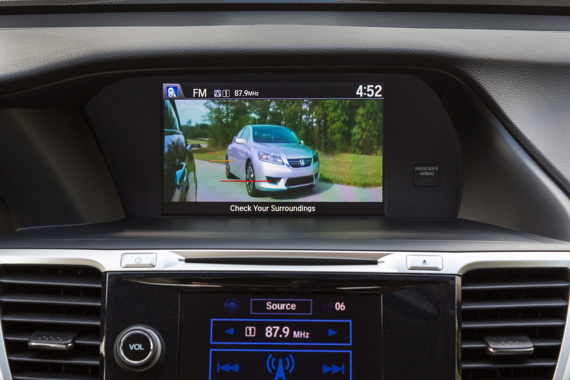 LaneWatch camera view on the dashboard screen of the 2015 Honda Accord Hybrid Touring