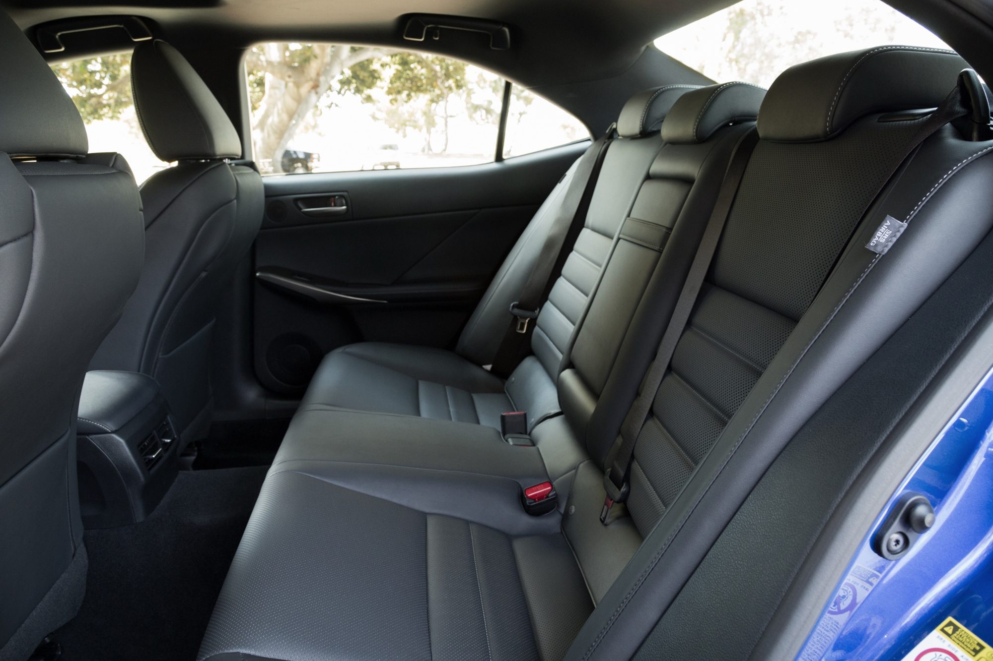 Rear seat of the 2019 Lexus IS 350 F Sport