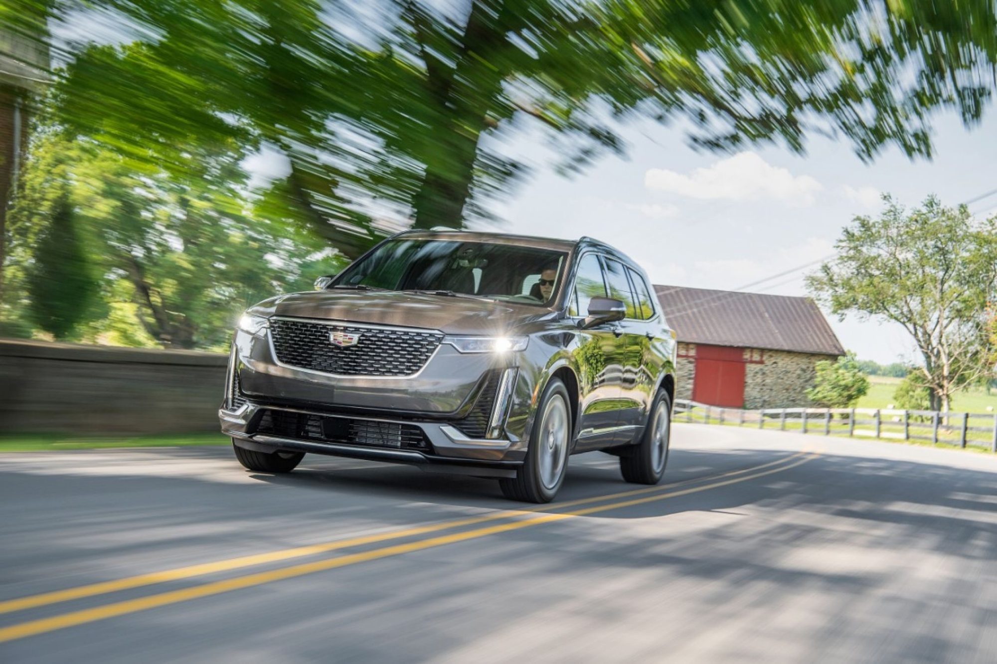 2020 Cadillac XT6 Premium Luxury driving on a country road