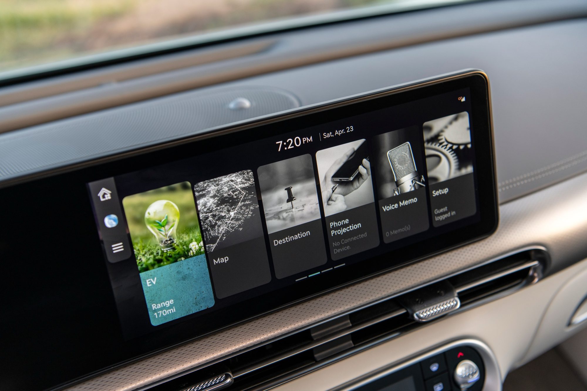 Curved infotainment touchscreen in the 2023 Genesis GV60