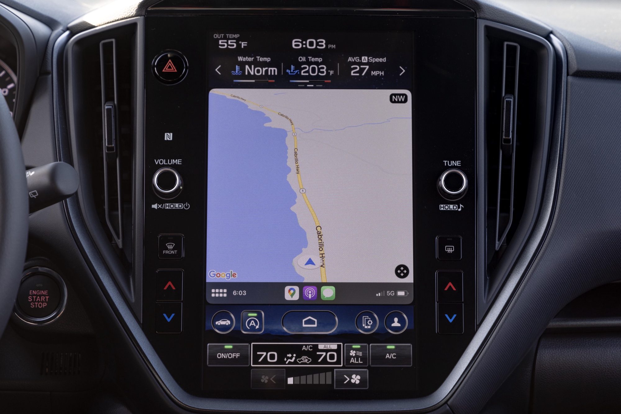 11.6-inch touchscreen in the 2024 Subaru Impreza RS dashboard
