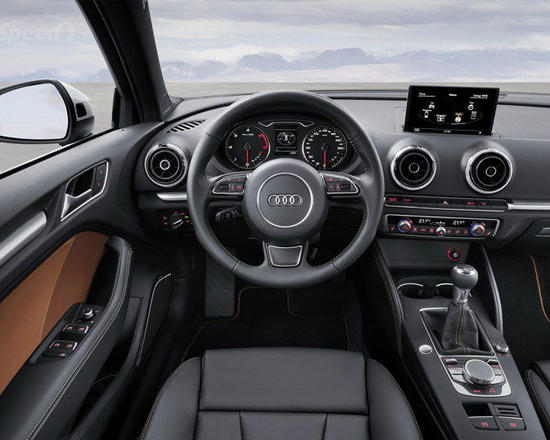 The 2015 Audi A3 has a sports car-like interior.