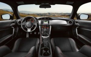 The sleek, high-performance interior of the 2015 Subaru BRZ.