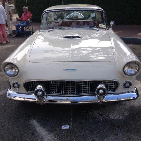 A 1957 Ford Thunderbird showcased at the Concours on the Avenue in Carmel, California.