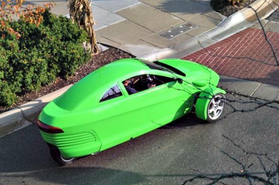 Overhead views of the Elio Motors concept vehicle.