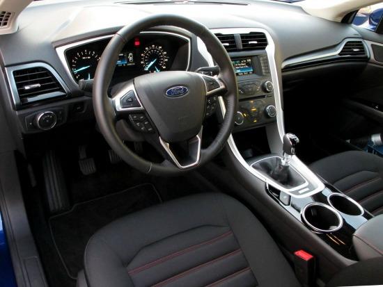 The 2013 Ford Fusion interior is futuristic-looking.