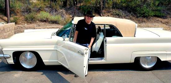 Neil Young and his 1959 hybrid/electric Lincoln. 